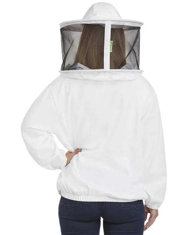 Natural Apiary USA Beekeeping Smock - Polycotton Jacket - Non-Flammable Round or Fencing Veil PinkForest - Round, XL