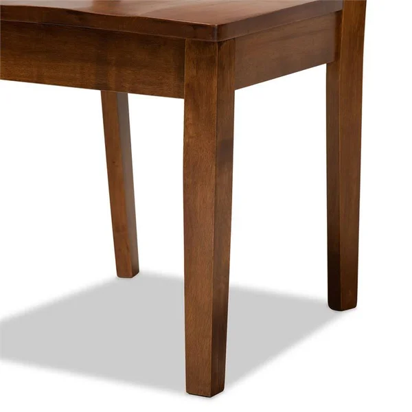 Bowery Hill Walnut Brown Finished Wood 5-Piece Dining Set