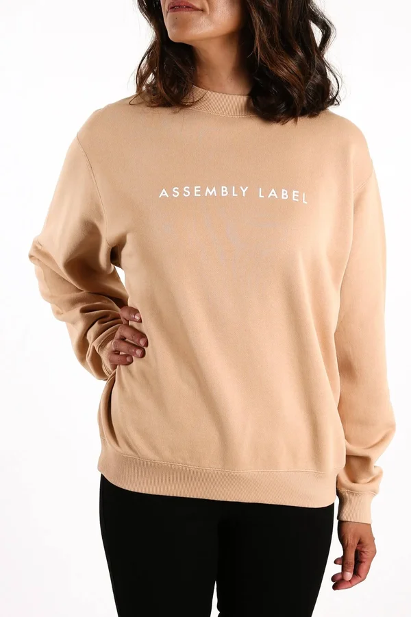 Logo Fleece Womens Taupe/White - AU 6, Taupe