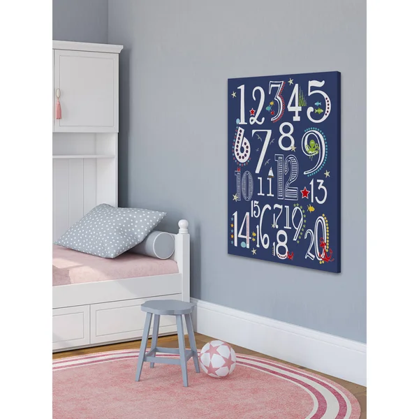Marmont Hill 123 Nautical Navy by Karen Zukowski Painting Print on Wrapped Canvas - Size: 18 inch x 12 inch