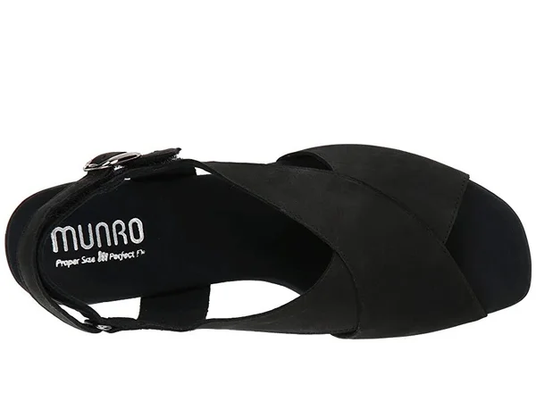 Munro Laine Women's Black Sandal 8 E2