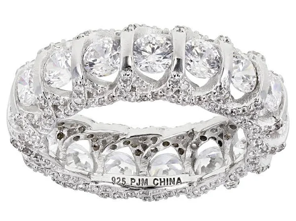 Bella Luce 8.35ctw Rhodium Over Sterling Silver Eternity Band Ring 4.59ctw Dew - Size 10 - Jewelry TV