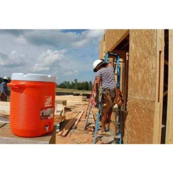 10 Gallon Water Cooler Bottom Spout Spigot Easy Pouring Portable Handles Orange