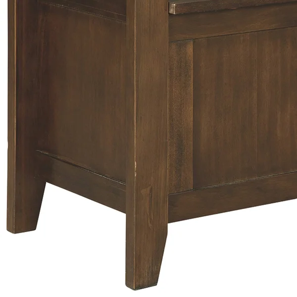Benzara Transitional Style Wooden Bench with Lift Top SEAT - Brown, 17 x 46 x 26.88 in