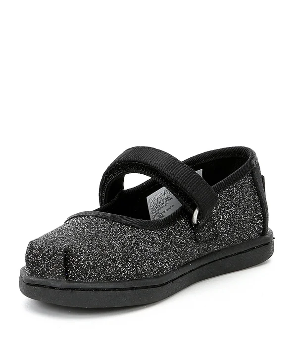 Toms - Tiny Mary Jane Fuchsia Iridescent Glimmer Flats