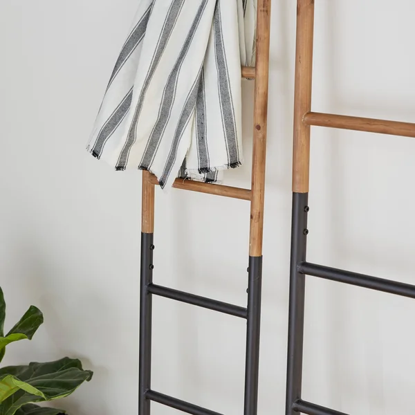 ( Set of 2 ) Brown Metal Industrial Ladder - 71