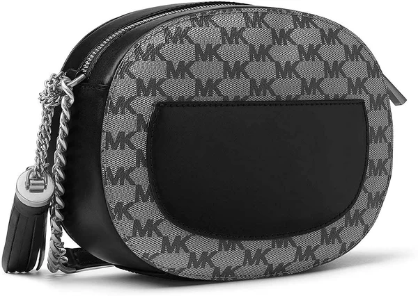 Michael Kors Studio Ginny Black MK Signature Medium Crossbody Messenger Bag