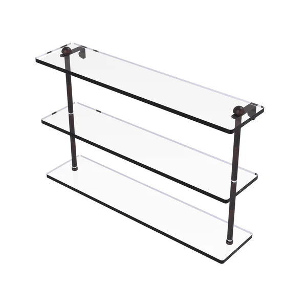 Allied Brass 22 inch Triple Tiered Glass Shelf Venetian Bronze