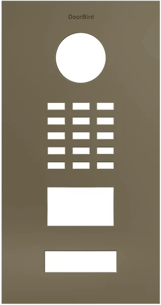 Front Panel for DoorBird D2101V, Stainless Steel V4A, Powder-Coated, Semi-Gloss, RAL 7006, Part#423861855
