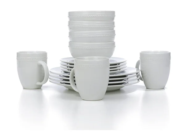 Threshold 16-Piece Round Beaded Dinnerware Set, White