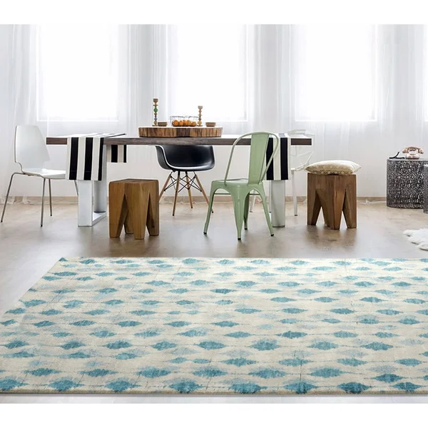 Rugsmith Pendant Blue Contemporary Modern Area Rug - 5&6 inch x 8&6 inch
