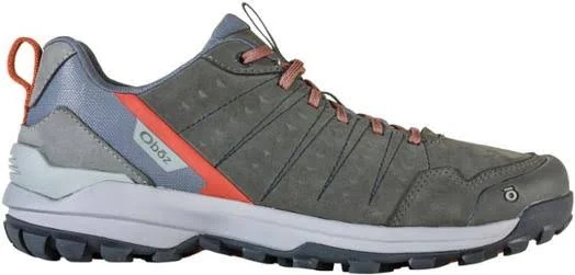 Oboz Men's Sypes Low Leather Waterproof Hiking Shoes Gray 9