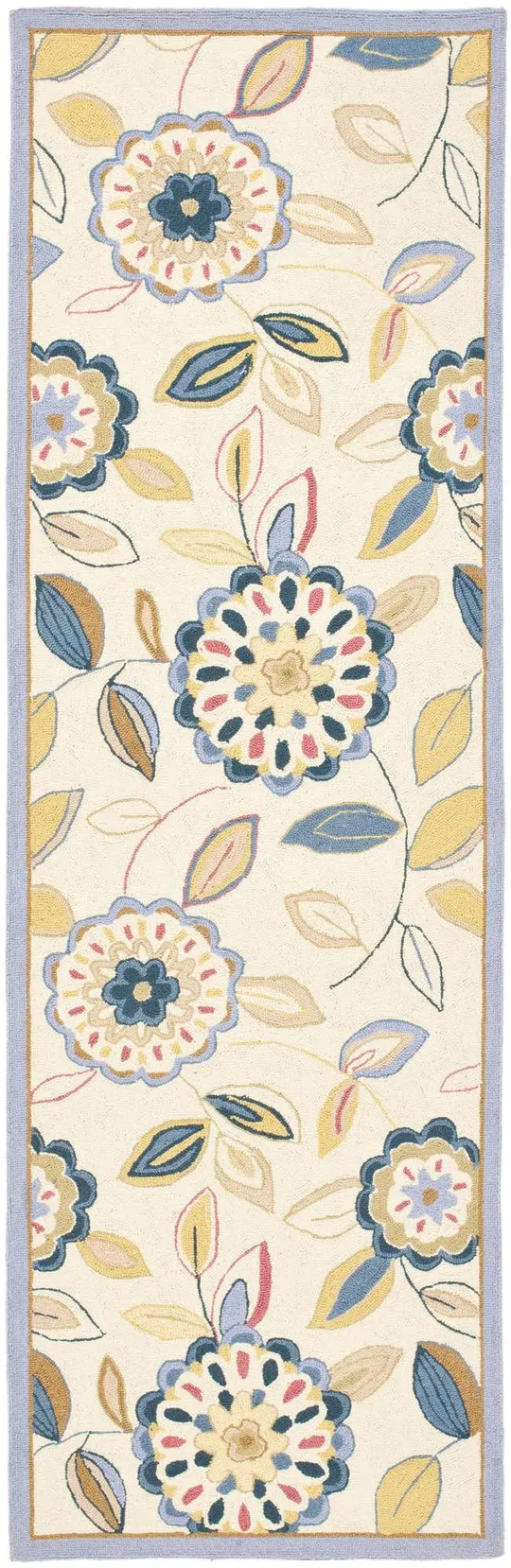 Safavieh Chelsea HK179A 2&6x22 x 8&0x22 Runner Ivory - Blue Area Rug