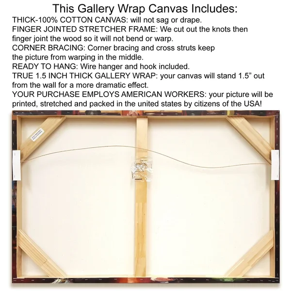 Tangletown Fine Art 18x22 x 18x22 Merry Christmas Wreath Giclee Print on Gallery Wrap Canvas