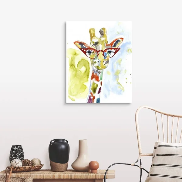 Smarty-Pants Giraffe, Canvas Wall Art, 24x30, Great Big Canvas