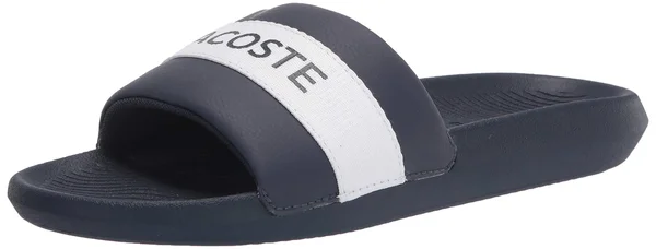 Lacoste Men's Croco Textile Logo Slides - 10