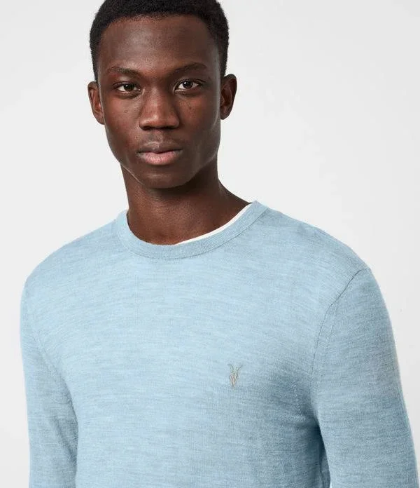 Men's Allsaints Mode Slim Fit Merino Wool Sweater - Size Large - Blue