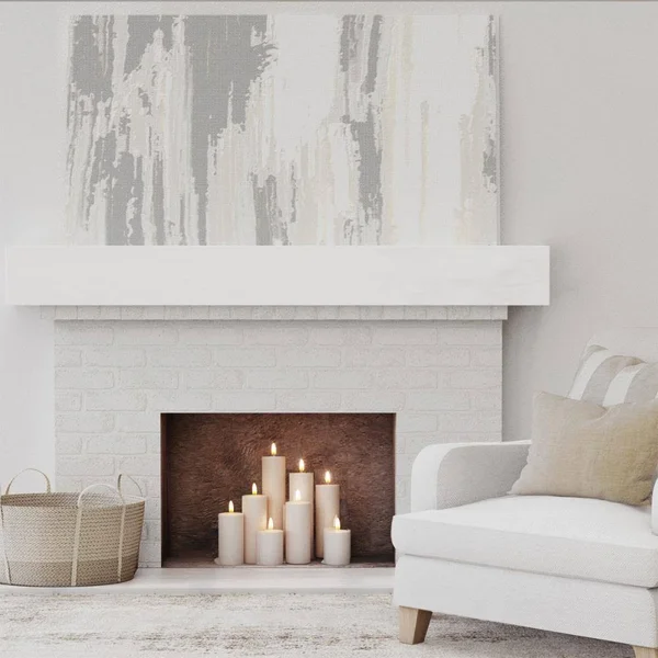 Ekena Millwork MANUSM06X10X48UN 6x22H x 10x22D x 48x22W Smooth Faux Wood Fireplace Mantel - Factory Prepped, Ready for Paint