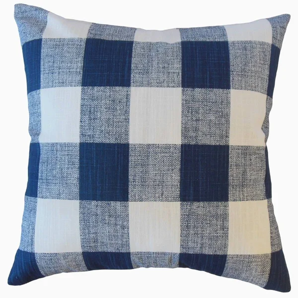 The Pillow Collection Jaspen Plaid Decorative Throw Pillow - 12 x 18 - Navy