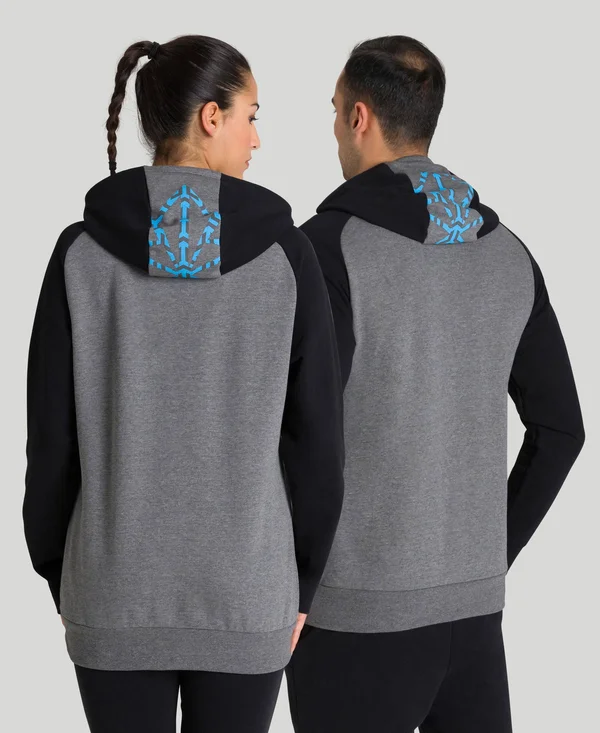 Arena Unisex Bishamon Hoodie - Dark Grey Melange/ Black, Pro Swimwear