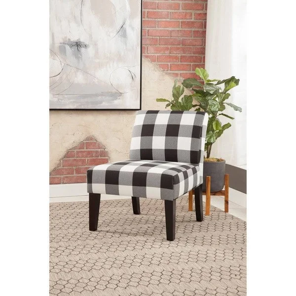 Armless Slipper Accent Chair - Midnight Scroll, Blue
