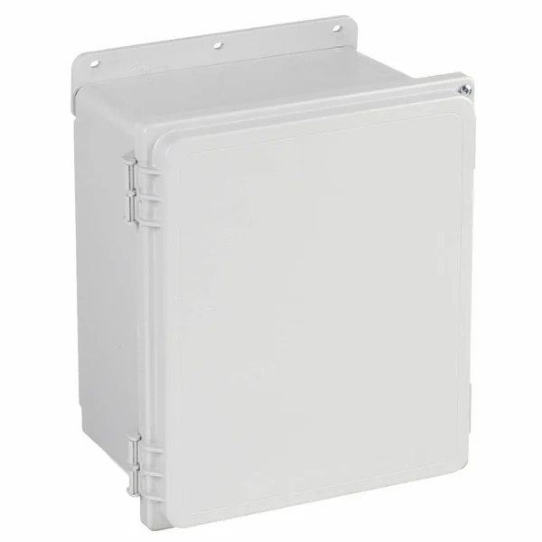 Hoffman 10 inH x 8 inW x 4 Ind Non-Metallic Enclosure, Light Gray, Knockouts: No, Quick Release Latch Closur A1084PHC