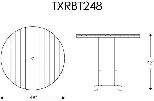 Trex Furniture Monterey Bay Round 48x22 Dining Table - Classic White