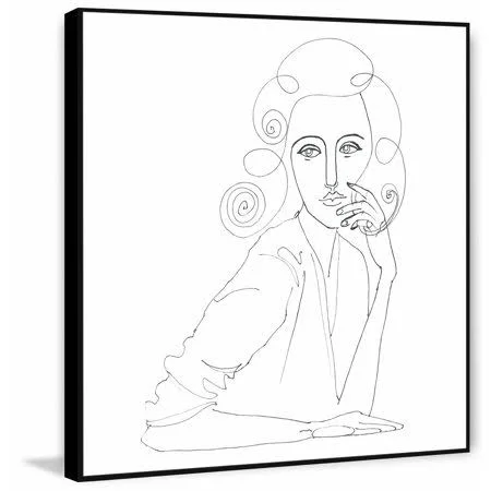 Marmont Hill Inc 'Lady Sketch' Floater Framed Painting Print on Canvas, 20 x 20