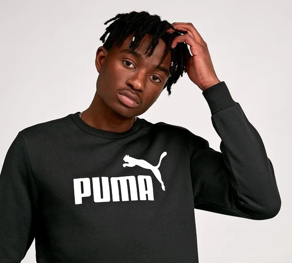 Puma Essential Logo Crew Fleece Sweatshirt - Mens - Black