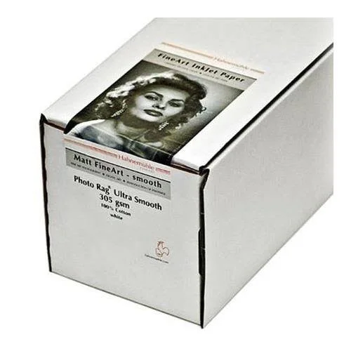 Hahnem黨le Photo Rag Ultra Smooth Matte FineArt Paper (44x22 x 39& Roll)