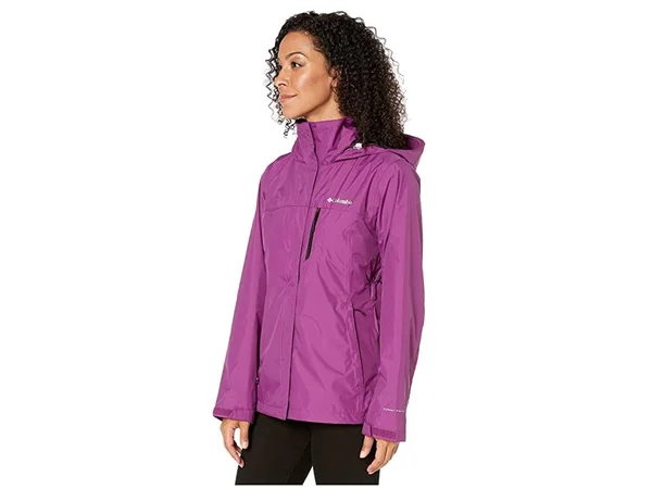 Columbia Pouration Jacket Women's Coat Wild Iris/Black : MD