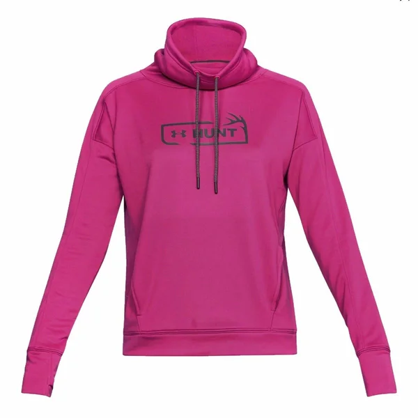 Under Armour Women's Tech Terry Graphic Funnel Neck Hoodie - Pink, XL