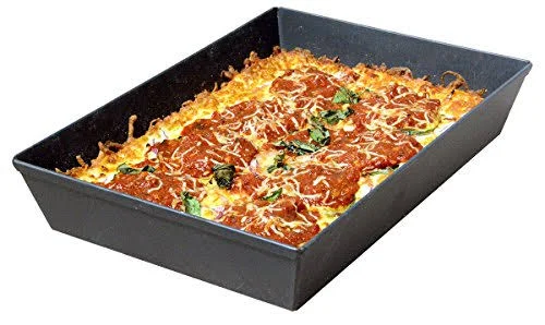 LloydPans Kitchenware USA Made Hard-Anodized 10 inch by 14 inch Detroit Style Pizza Pan