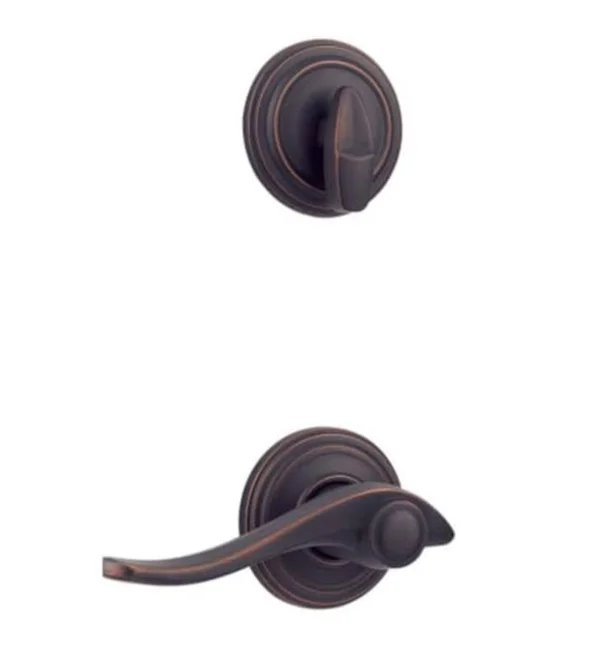Kwikset - 966 Single Cylinder Interior Trim Pack, Avalon Lever, Left Hand, Iron Black, 966AVLLH514