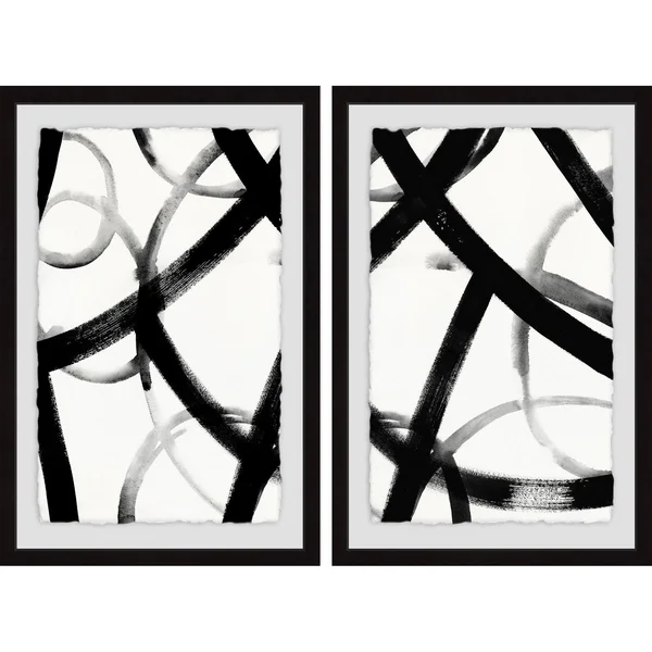 Monochrome Ripple Diptych, Size: 24 inch x 32 inch