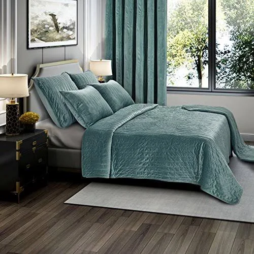Velvet Quilt Set by Brielle Seafoam - Size King