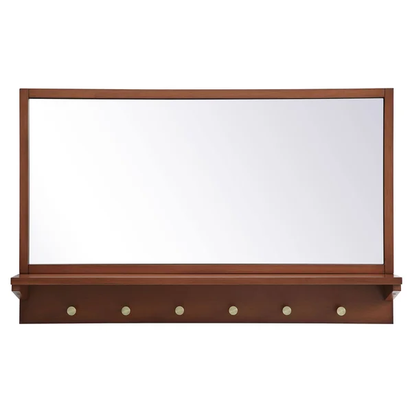 Elegant Lighting MR503421PE Elle 34 x 21 inch Pecan Wall Mirror