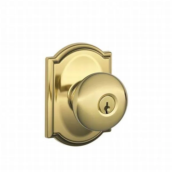 Schlage F51A Ply 605 Cam F51A Plymouth Keyed Entry Knob Lock w/Camelot