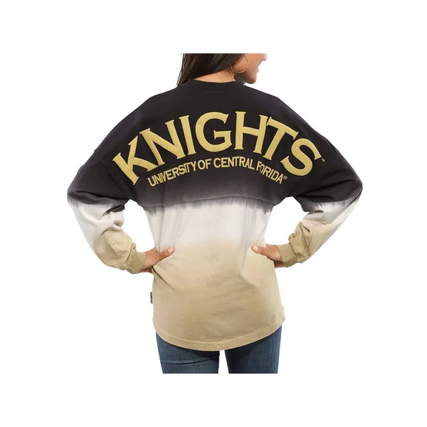 UCF Knights Women's Ombre Long Sleeve Dip-Dyed Spirit Jersey - Black Size: Medium