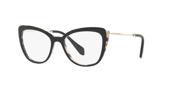 Miu Miu MU02QV Eyeglasses - White Havana/Top Black (ROK1O1)