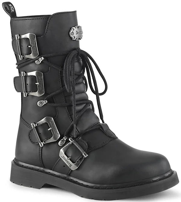 Men's Demonia Bolt 265 Combat Boot, Size: 14, Black