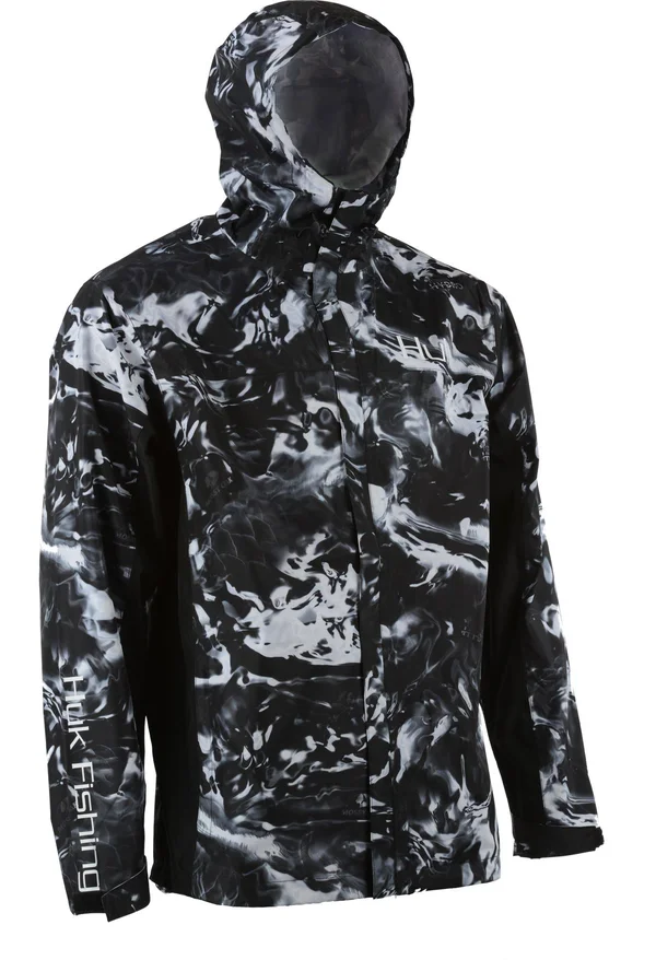 Huk Men's Camo Packable Jacket Hydro Blackwater M