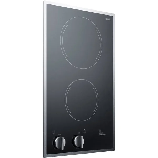 Summit Appliance - 12x22 Built-in Electric Cooktop with 2 Burners and Residual Heat Indicator