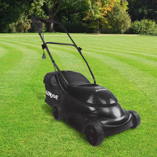 Sun Joe 14 in. 12 Amp Electric Walk Behind Push Lawn Mower, Black