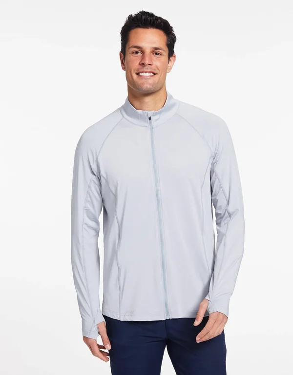 UPF 50+ Sun Protective Essential Full Zip Jacket for Men - Solbari Light Grey