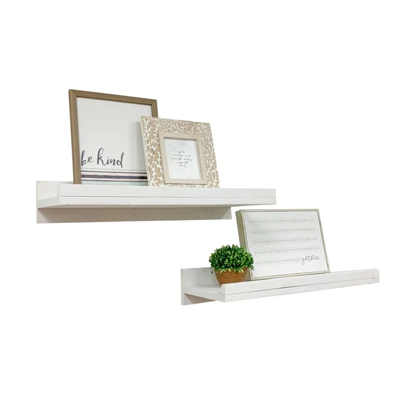 Del Hutson Designs Walnut 24inch Rustic Luxe Shelves Set of 2 - Brown