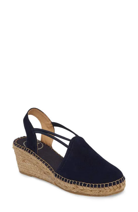 Toni Pons &Tremp& Slingback Espadrille Sandal Navy Suede
