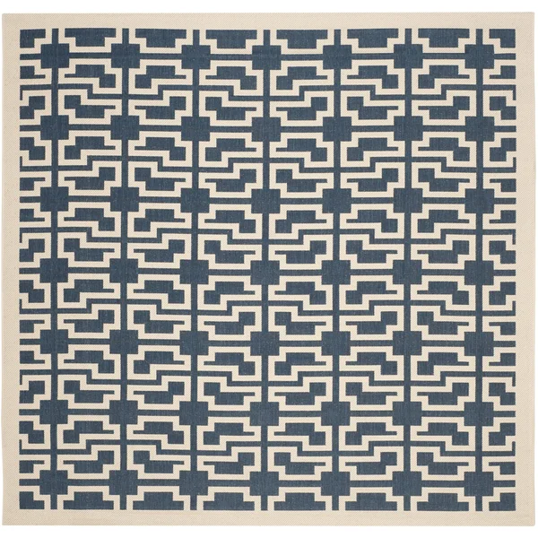Safavieh Courtyard CY6015-268 7&10x22 x 7&10x22 Square Navy - Beige Area Rug
