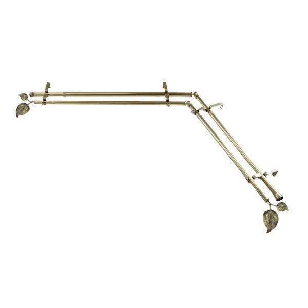 Rod Desyne Antique Brass Ivy Double Curtain Rod 66-In. - 120-In.