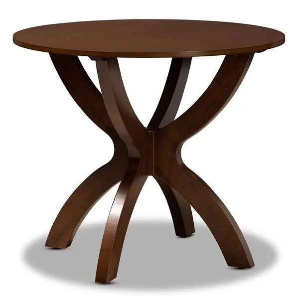 Bowery Hill Walnut Brown Finished Wood 5-Piece Dining Set